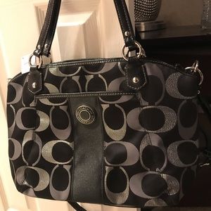 Brand New Coach black and silver handbag